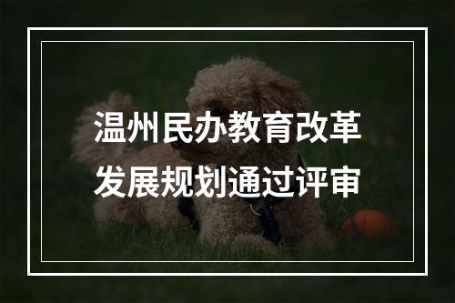 温州民办教育改革发展规划通过评审