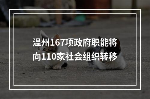 温州167项政府职能将向110家社会组织转移