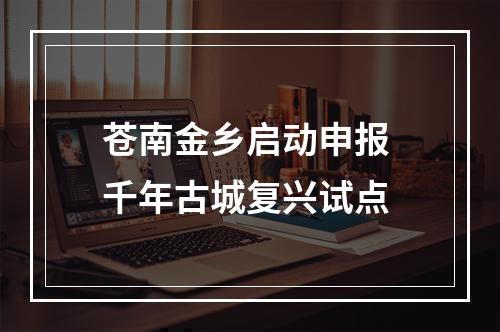 苍南金乡启动申报 千年古城复兴试点