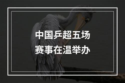 中国乒超五场赛事在温举办