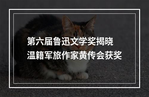 第六届鲁迅文学奖揭晓 温籍军旅作家黄传会获奖
