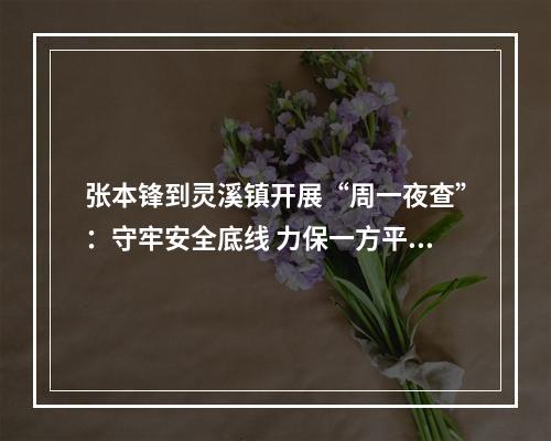 张本锋到灵溪镇开展“周一夜查”：守牢安全底线 力保一方平安