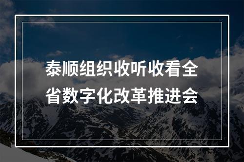 泰顺组织收听收看全省数字化改革推进会
