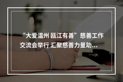“大爱温州 瓯江有善”慈善工作交流会举行 汇聚慈善力量助力共同富裕