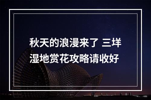 秋天的浪漫来了 三垟湿地赏花攻略请收好