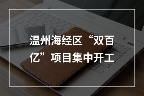 温州海经区“双百亿”项目集中开工