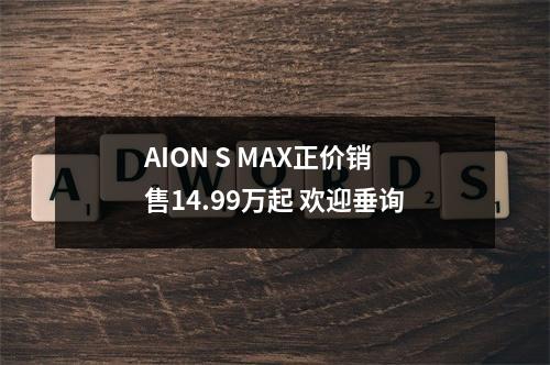 AION S MAX正价销售14.99万起 欢迎垂询