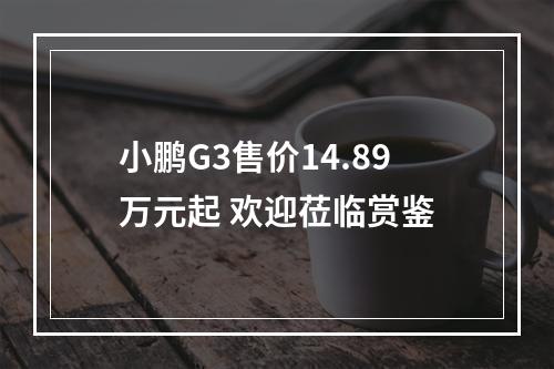 小鹏G3售价14.89万元起 欢迎莅临赏鉴