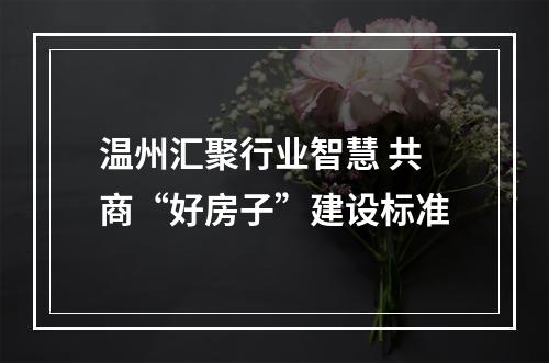 温州汇聚行业智慧 共商“好房子”建设标准