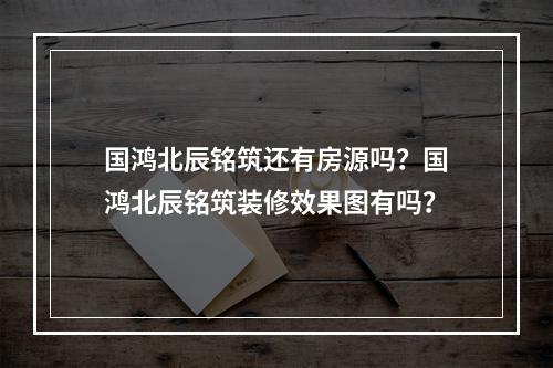 国鸿北辰铭筑还有房源吗？国鸿北辰铭筑装修效果图有吗？