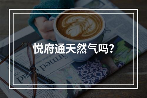悦府通天然气吗？