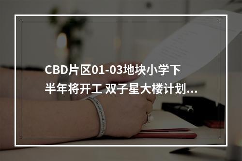 CBD片区01-03地块小学下半年将开工 双子星大楼计划2027年底建成投用